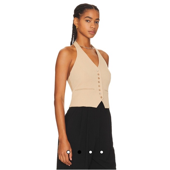 NWT Favorite Daughter The Favorite Halter Vest in Beige Size Medium - Picture 4 of 10